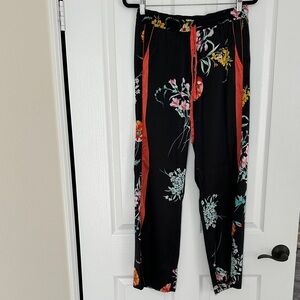 Johnny Was Floral Silk Pants